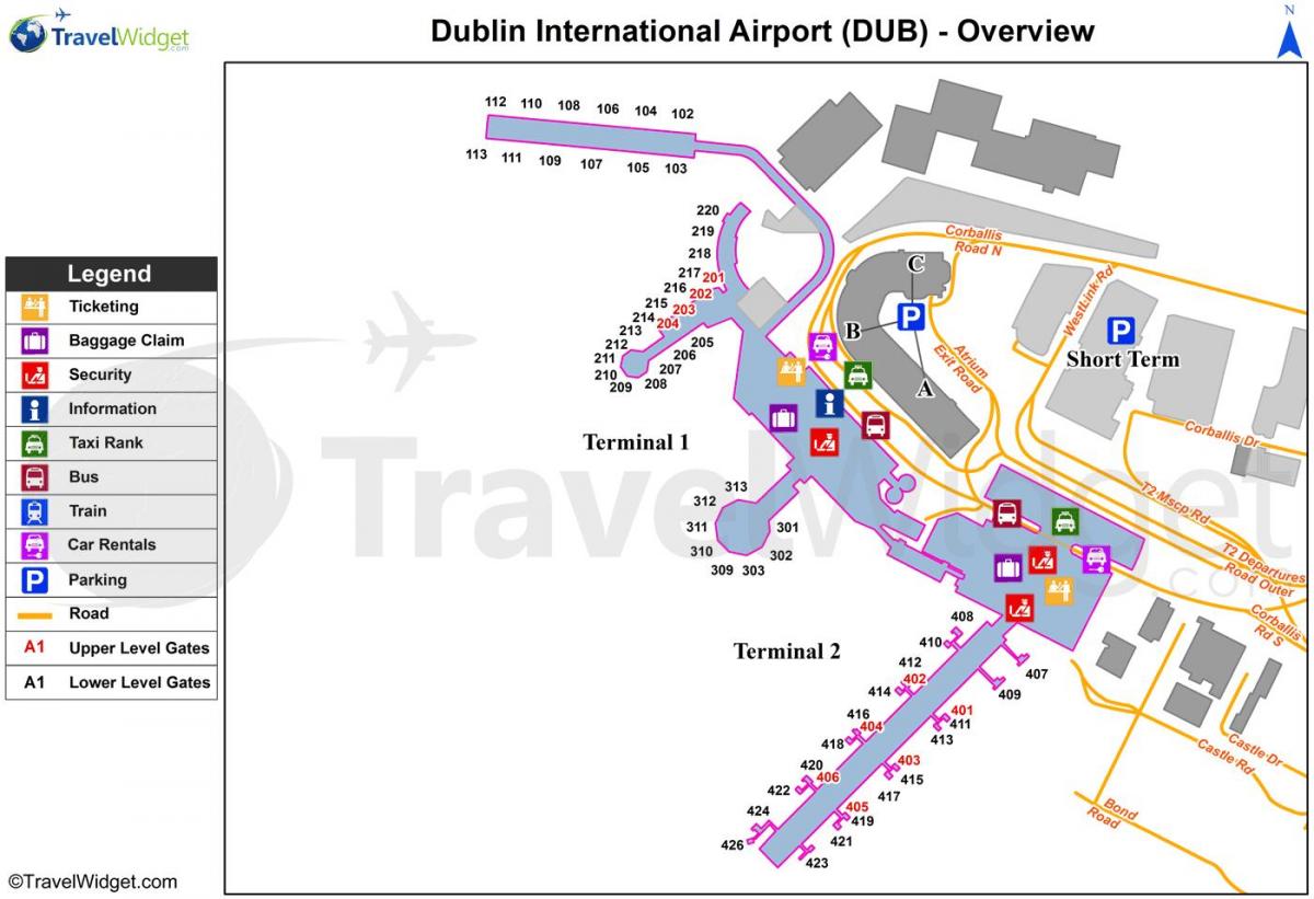 harta e Dublin aeroport
