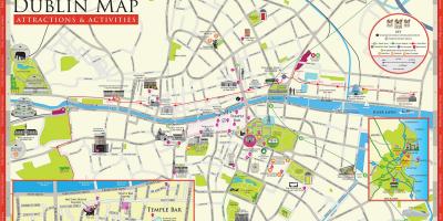 Harta e Dublin atraksione turistike