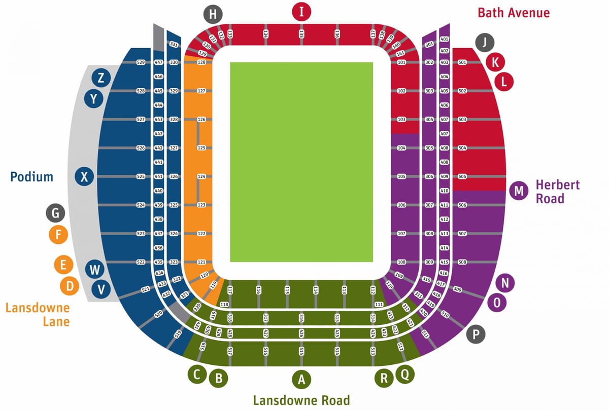 Aviva stadium vend hartë