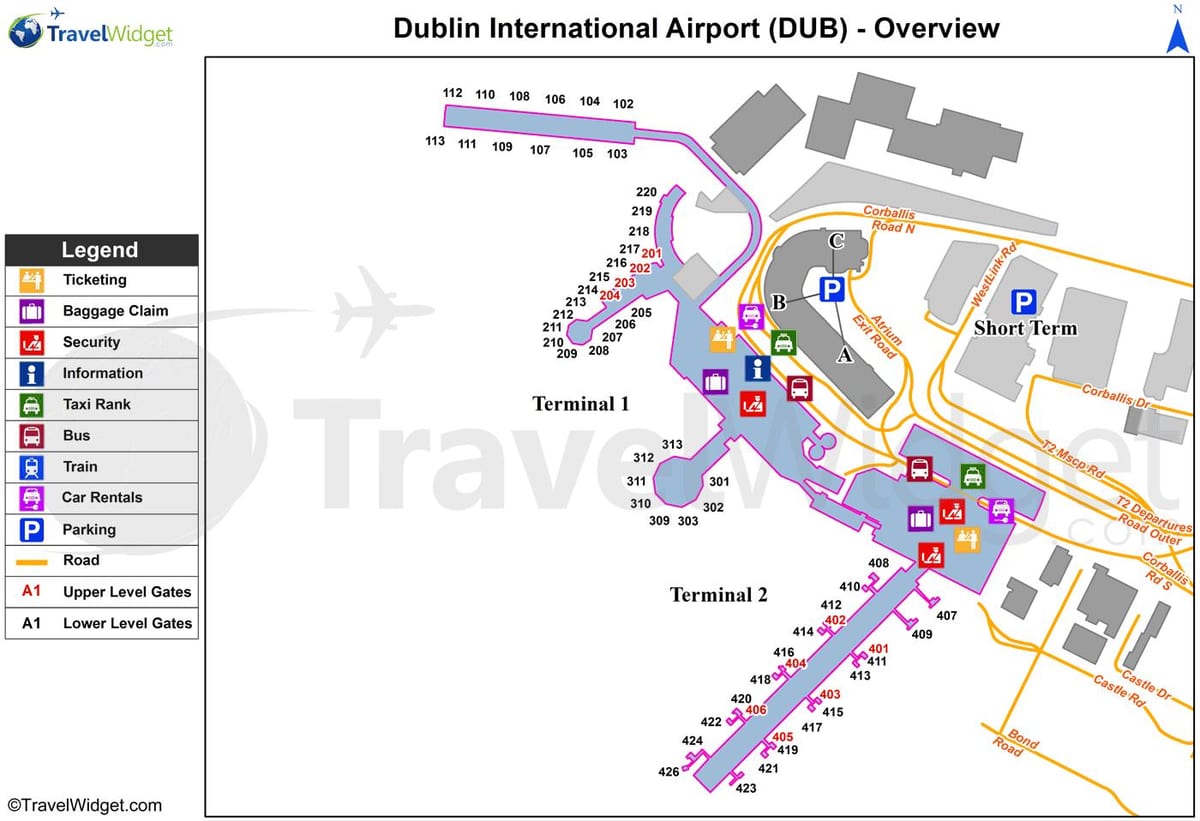 harta e Dublin aeroport