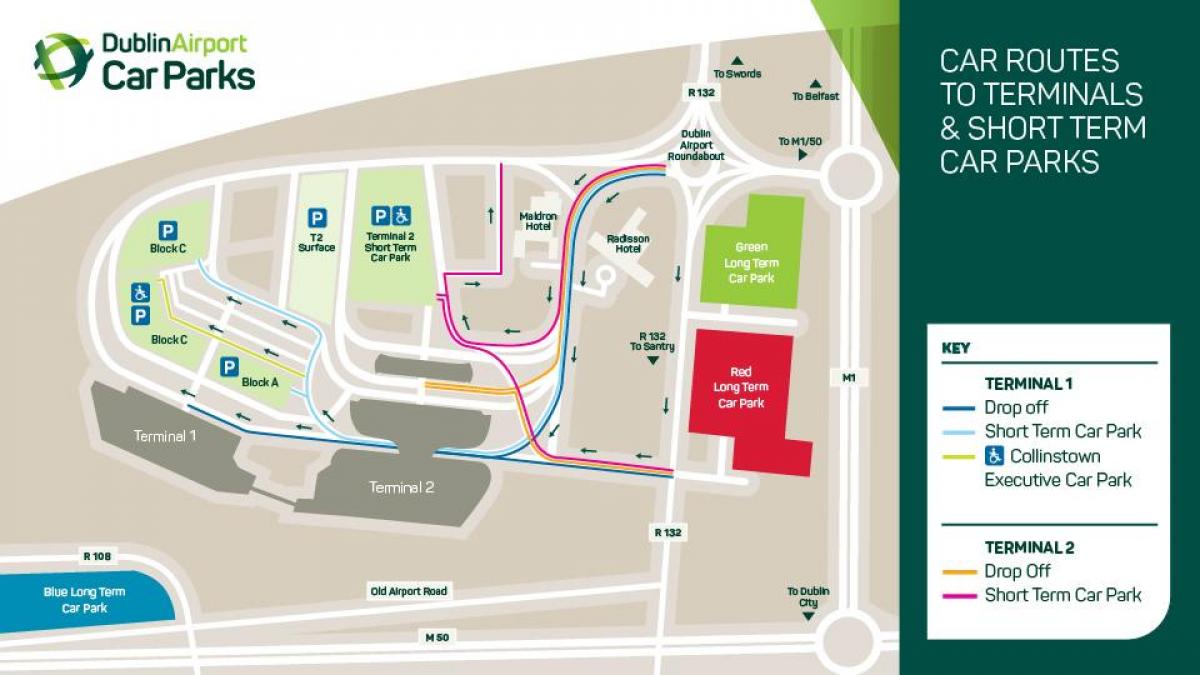 harta e Dublin airport terminal 1