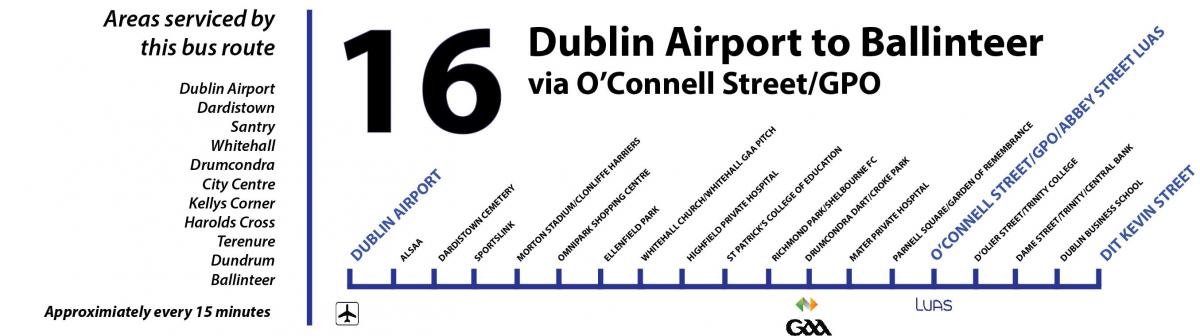 autobus 16 Dublin hartë