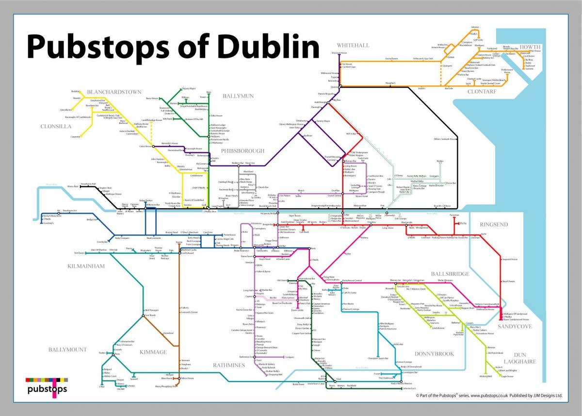 harta e Dublin pubs