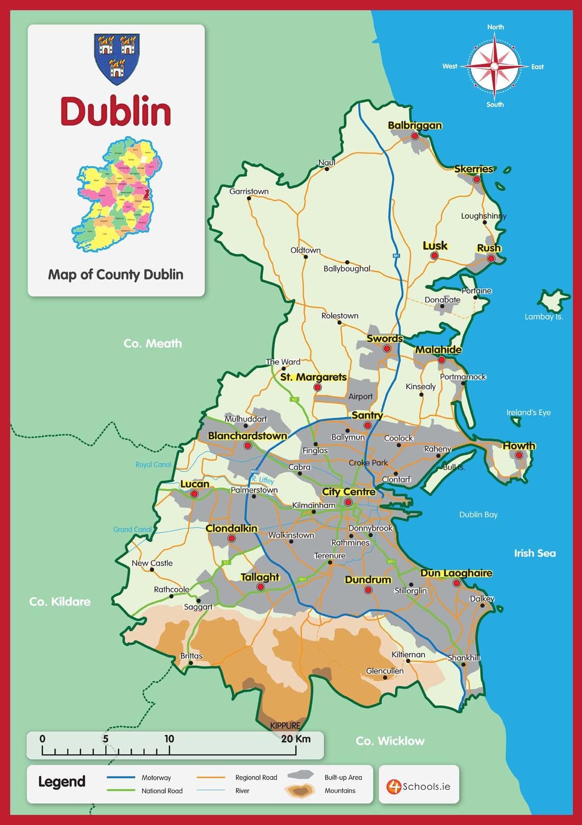 harta e Dublin qarkut