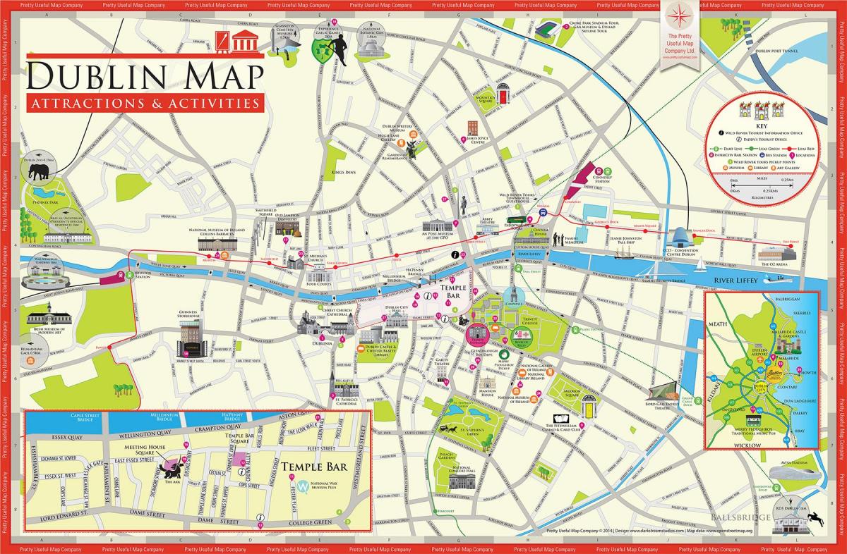 harta e Dublin atraksionet