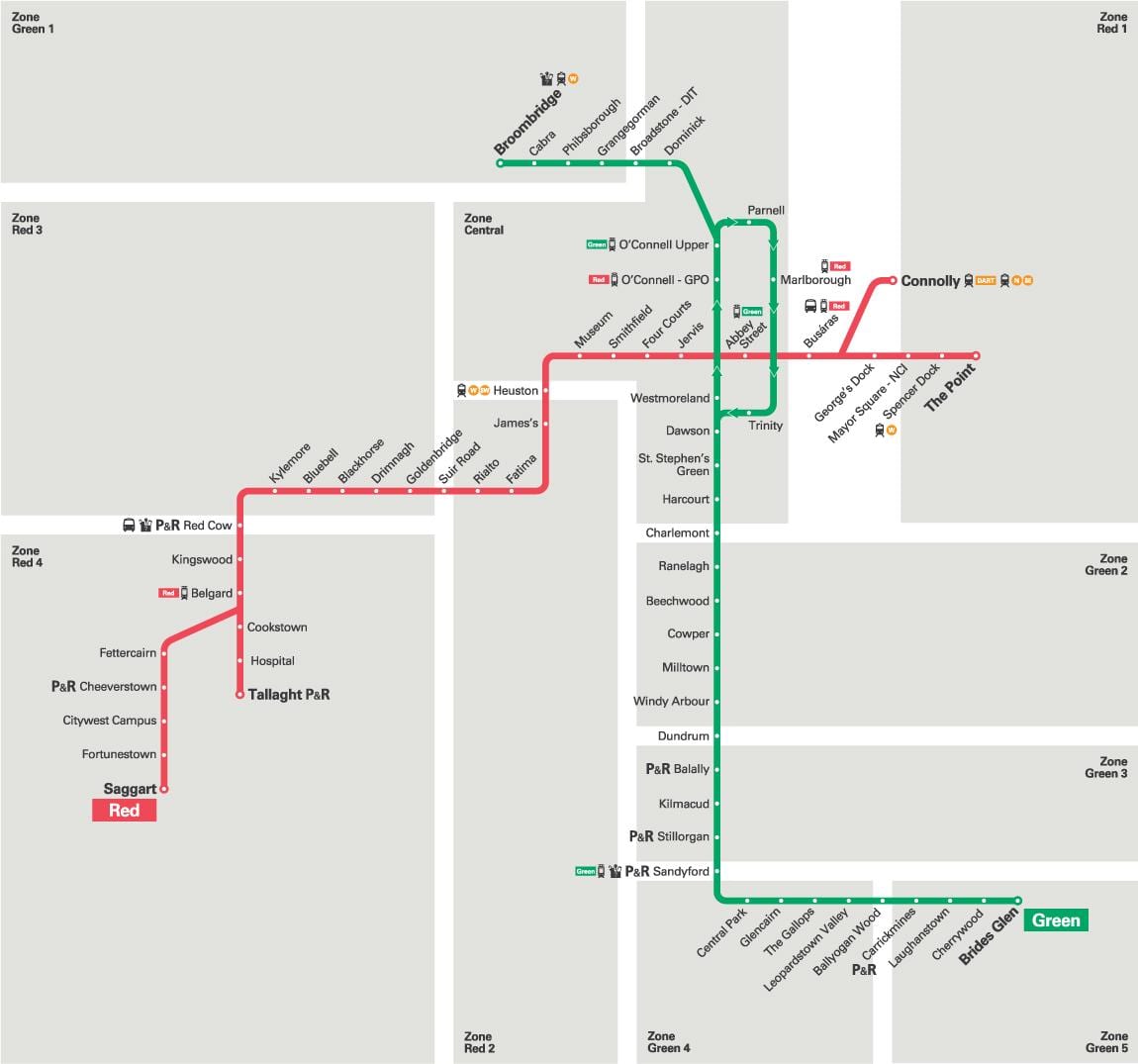 harta e Luas gjelbër linjë