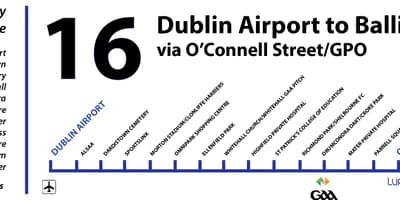 Autobus 16 Dublin hartë